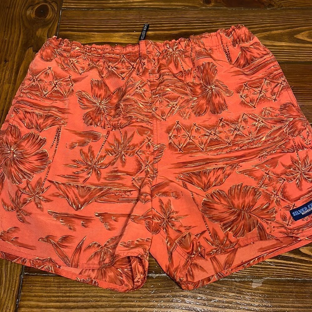NWOT QUIKSILVER Silver Edition Mens Swimwear Burnt Orange and Gold
